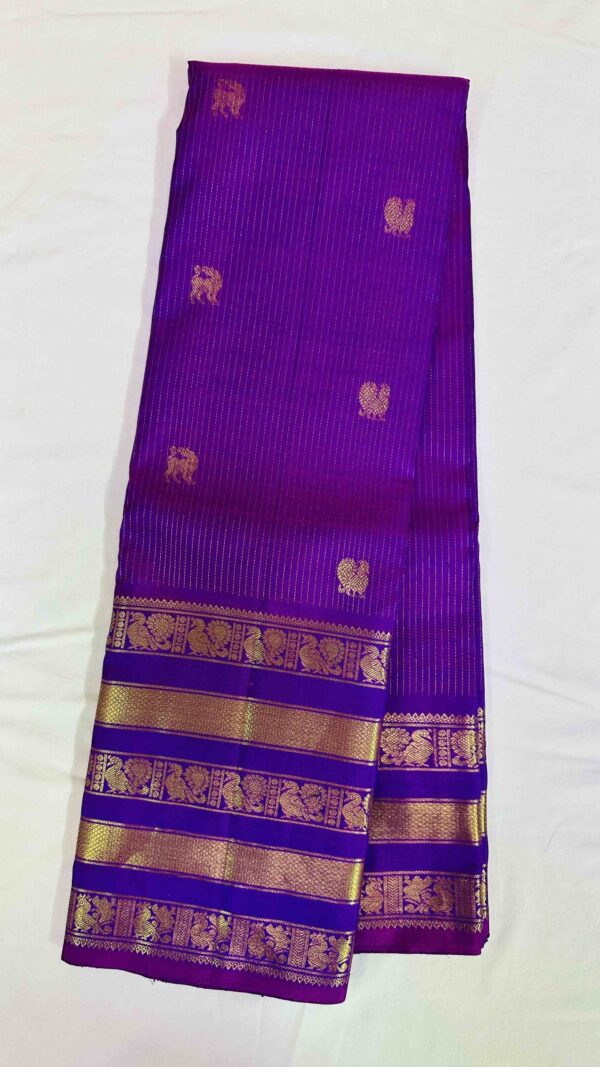 Pure Kanchipuram Handloom Saree with Pure Zari - Royal Blue Peacock boarder
