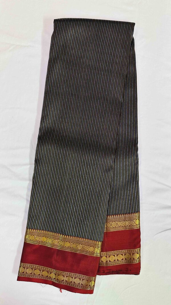 Pure Kanchipuram Handloom Saree with Pure Zari - Dark Brown with Red