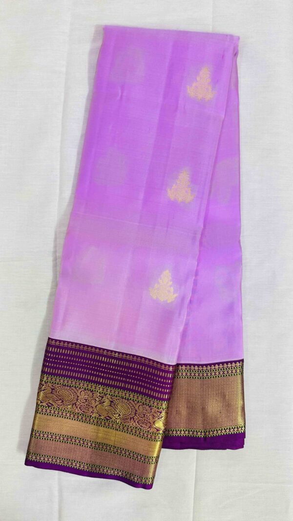 Pure Kanchipuram Silk Saree - Lavender with Purple