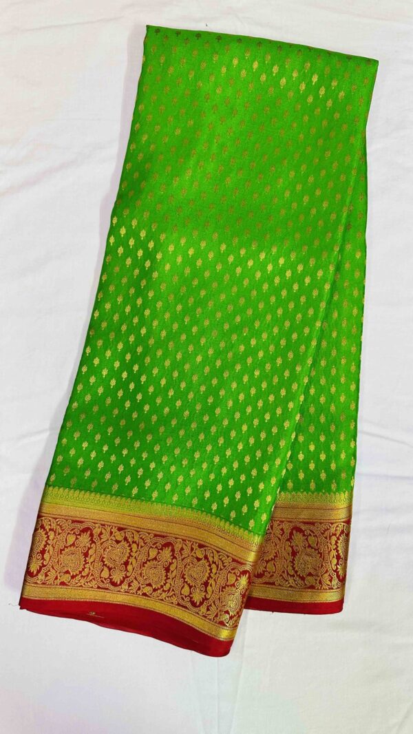 Pure Mysore Silk Crepe - 1000 Buttas Heavy Green