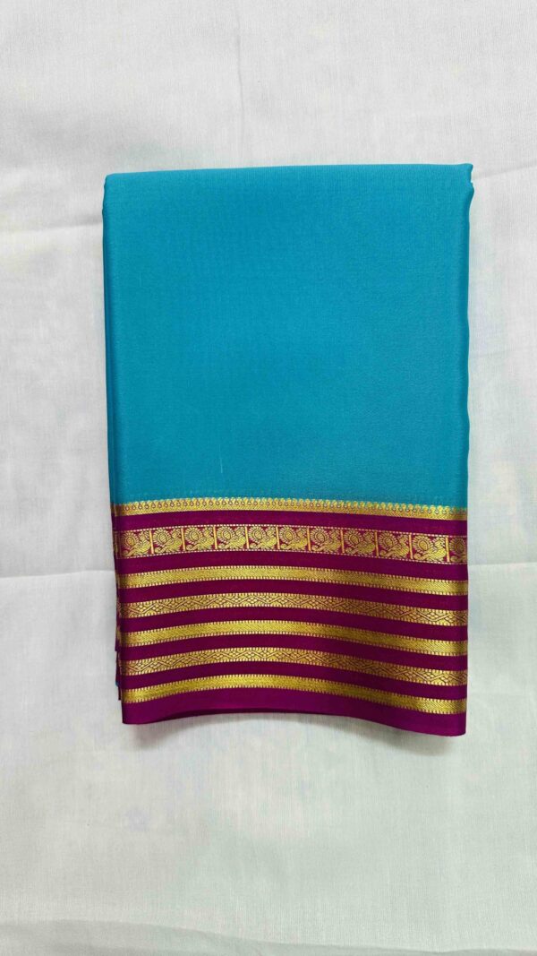 Pure Mysore Silk Crepe - Blue Maroon