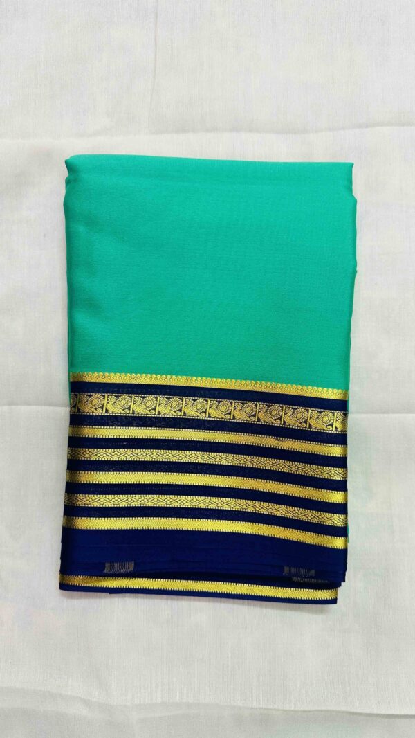 Pure Mysore Silk Crepe - Green and Dark Green